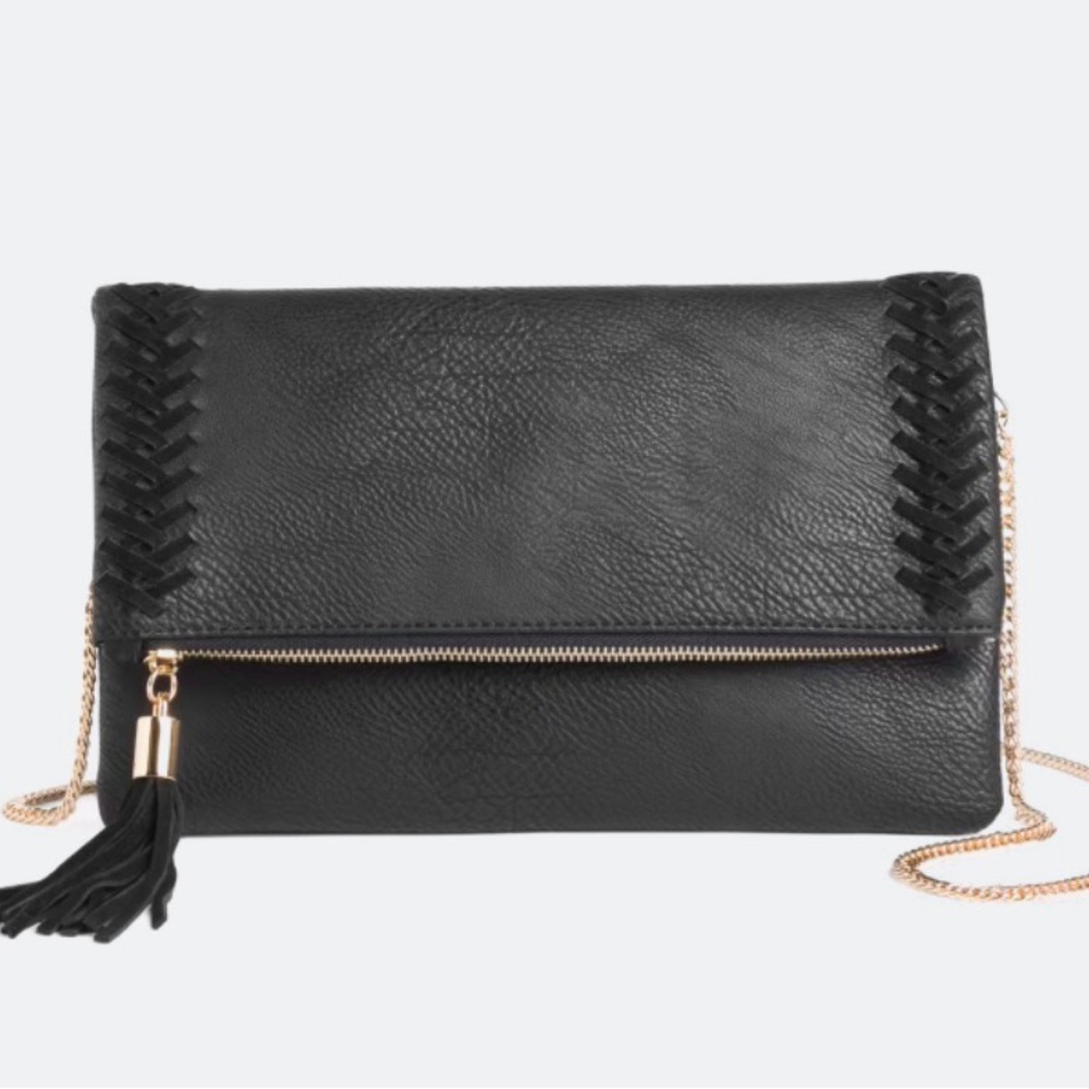 Elegant Black Clutch with Tassel